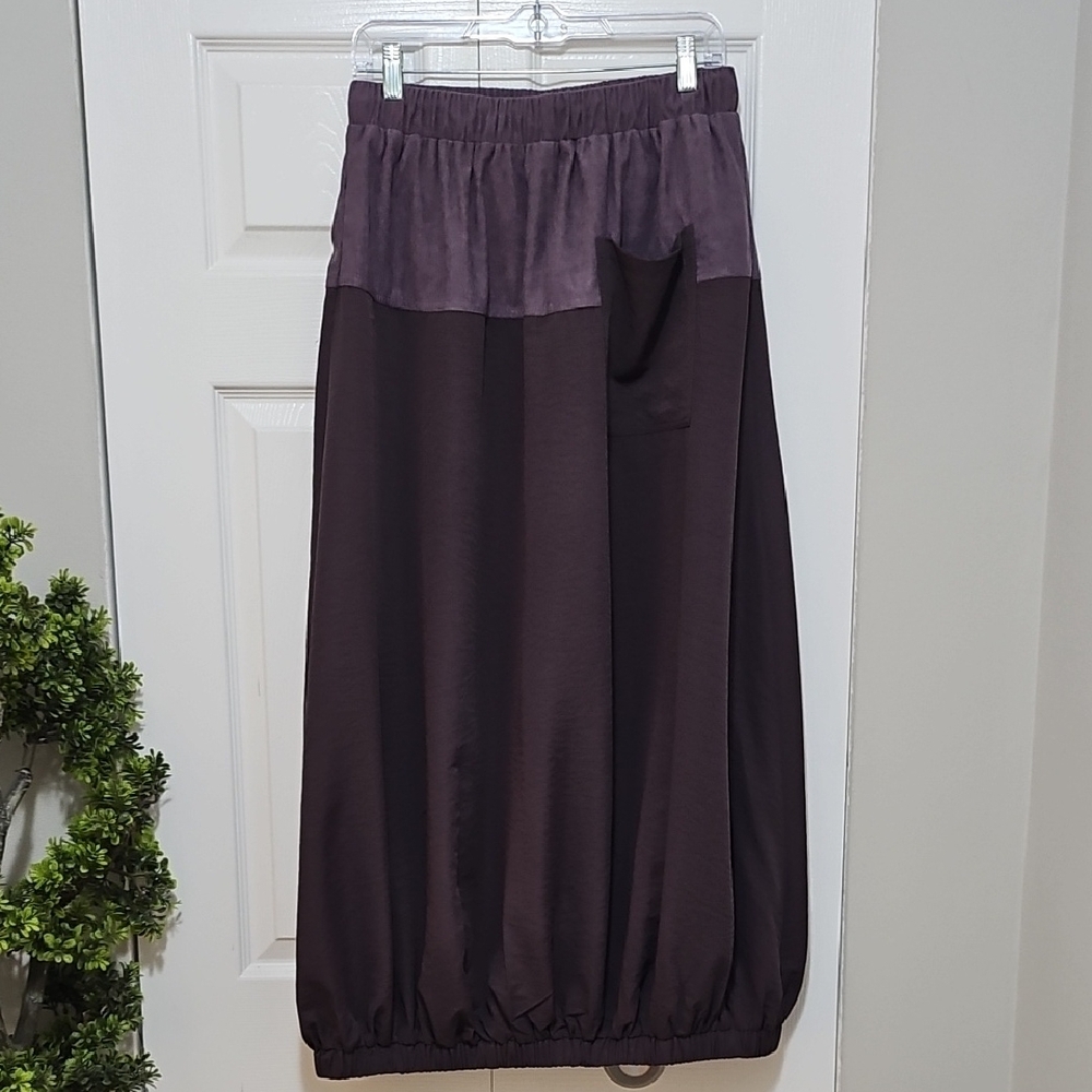 Purple Maxi Skirt with Tie Front - Picture 2 of 5